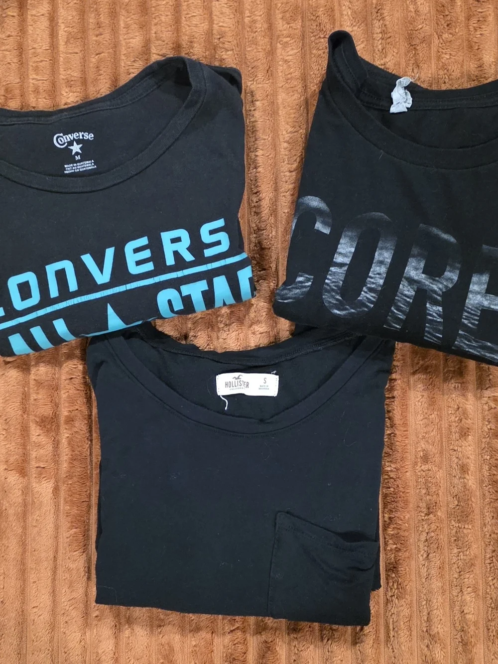 3 Black Short Sleeve Tees
